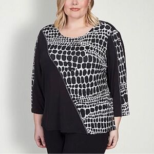 NEW Alfred Dunner World Traveler Top. 3X